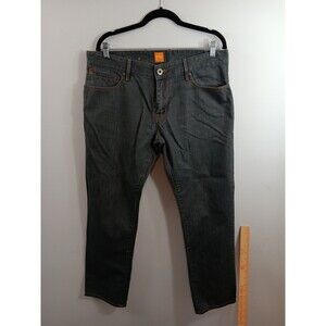 BOSS ORANGE 24 Gray 100% Cotton Jeans Regular Fit Size 36x30